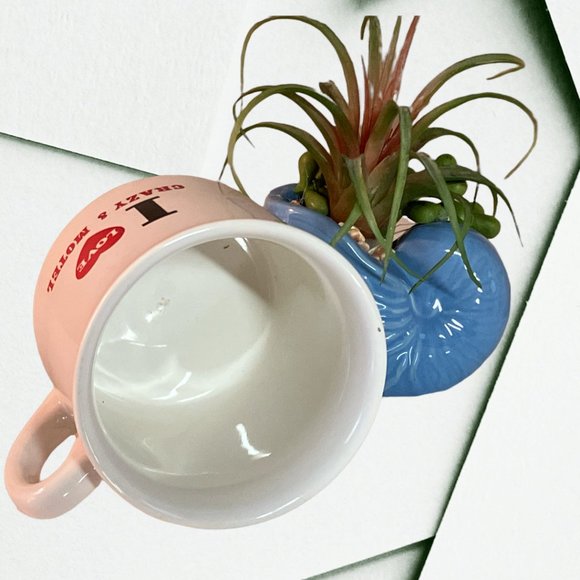 Mug I Love Crazy & Motel Coffee Tea Mug Cup w/Heart Mint Condition Pre-Owned - Picture 7 of 10